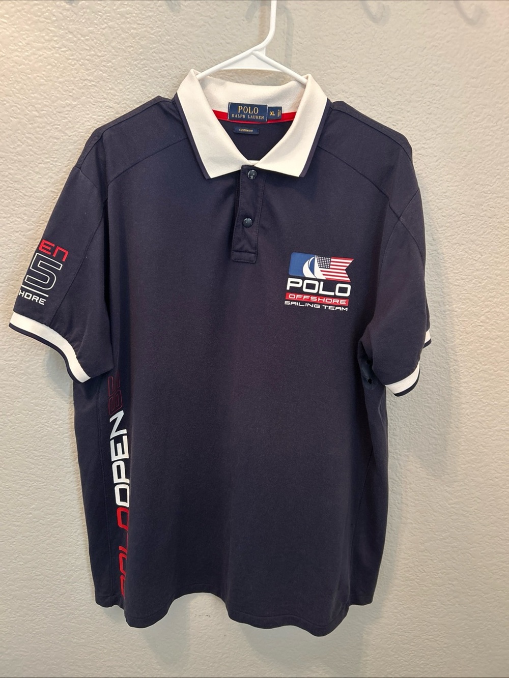 Polo Ralph Lauren Offshore Sailing Team Polo Shirt Men XL Custom Navy Open 65